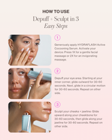 DERMAFLASH COOL - Instructions on how to use a DERMAFLASH COOL with step-by-step guidance and images of a person using it.