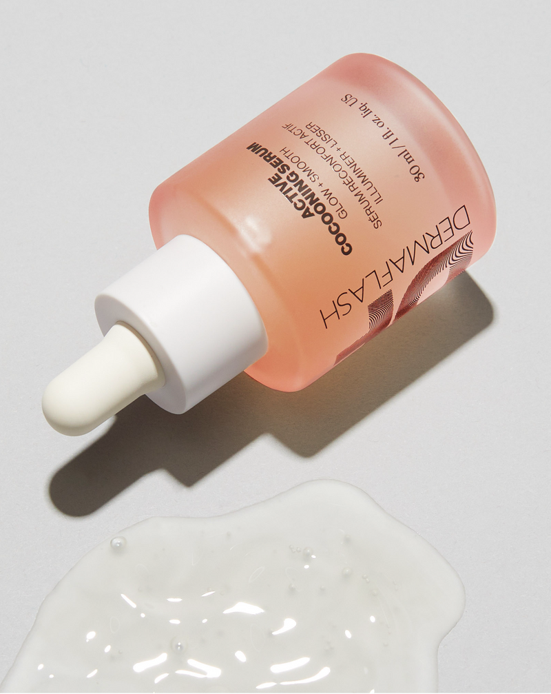 HYDRAFLASH COCOONING SERUM™ - ACTIVE COCOONING SERUM bottle with image of oil-serum texture 