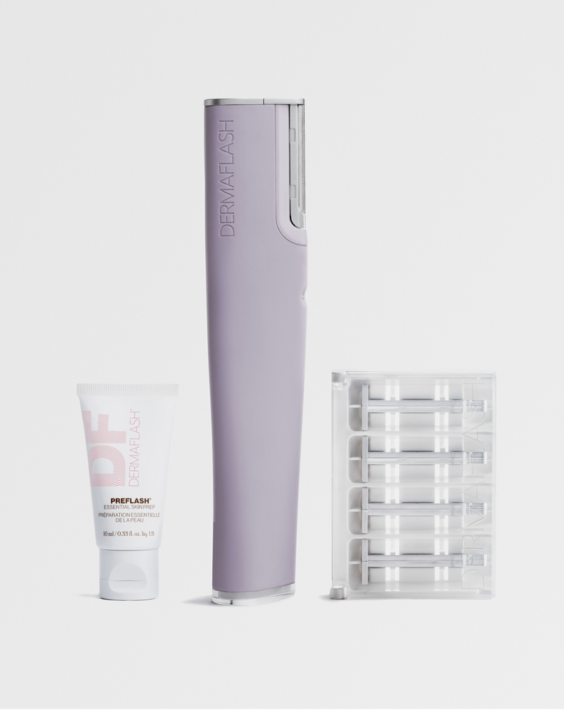 LIMITED EDITION! Lilac | PREFLASH® Cleanser, LUXE+ device in Lilac and set of 4 Microfine Edges™ 