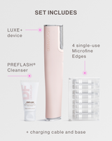LUXE+ WITH MONTHLY REFILLS - Blush | LUXE+ Sonic Dermaplaning device in Blush 
