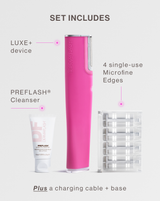 DERMAFLASH LUXE+ - Pop Pink | LUXE+ Sonic Dermaplaning device in Pop Pink 