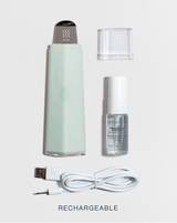 DERMAPORE+ - Sea Foam | DERMPORE+ device in Sea Foam, cap, PREP MIST and charging cable 