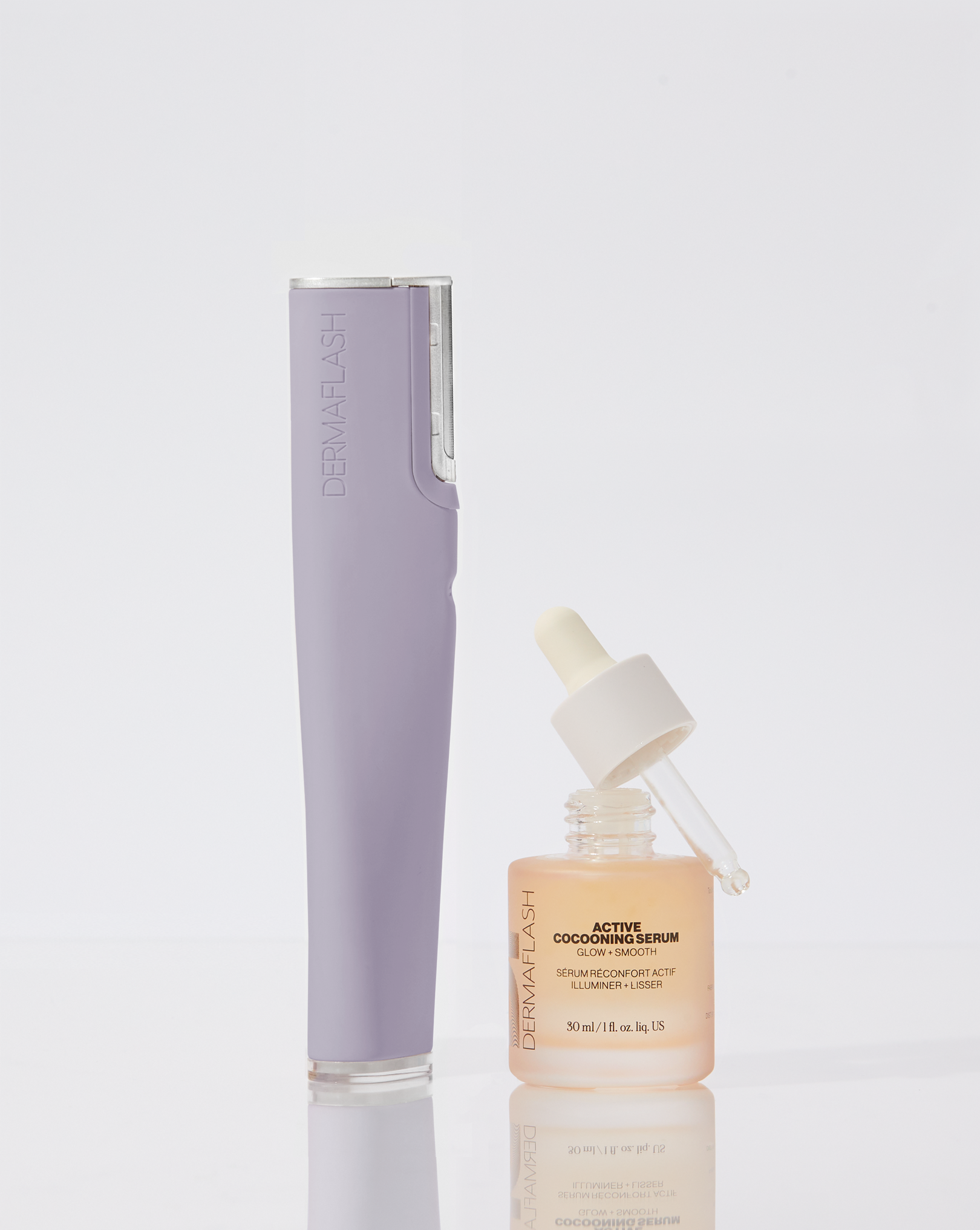 Lilac | Image of LUXE+ device in Blush and Active Cocooning Serum